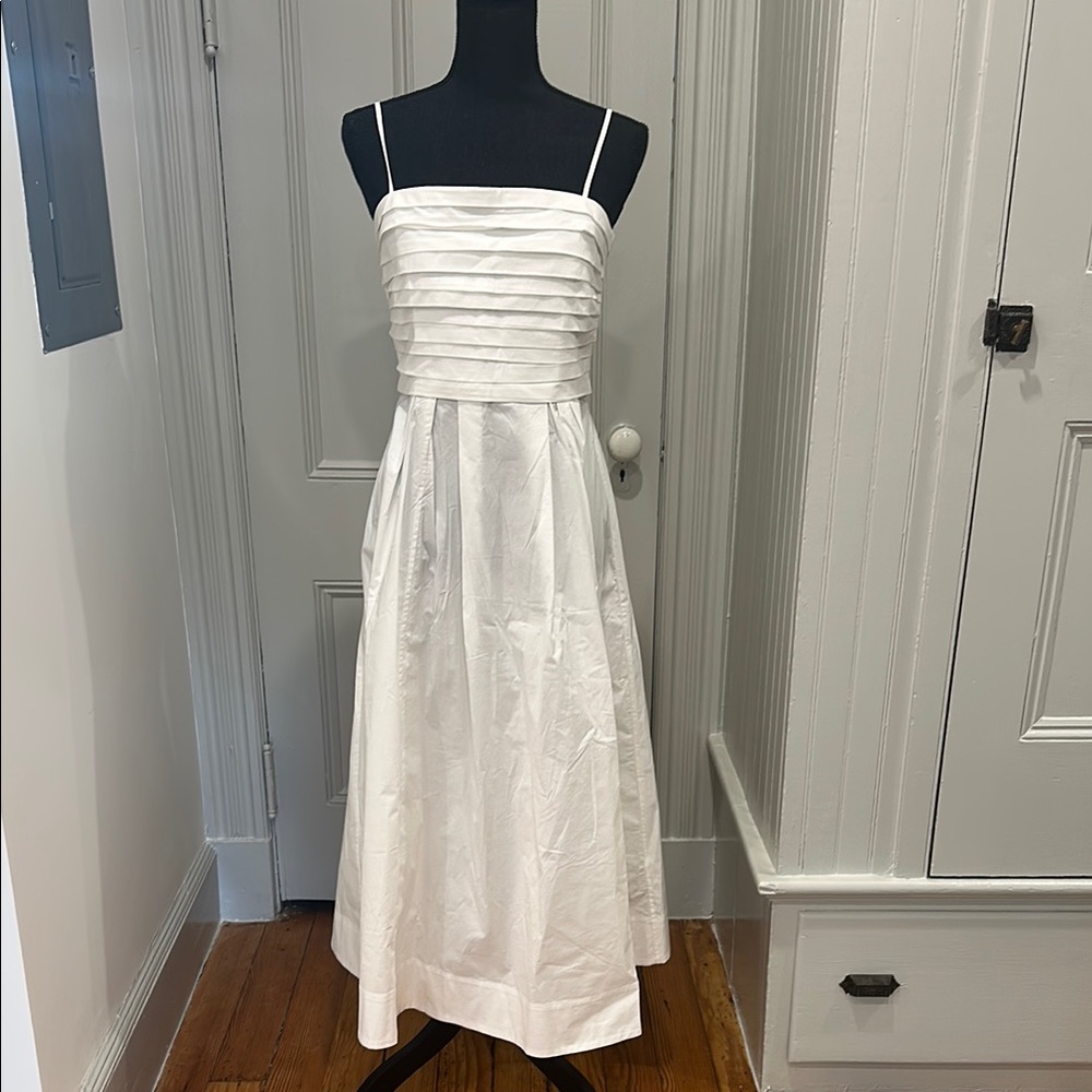 Aritzia Vault Popli White Midi Dress (Sz 8) NWT